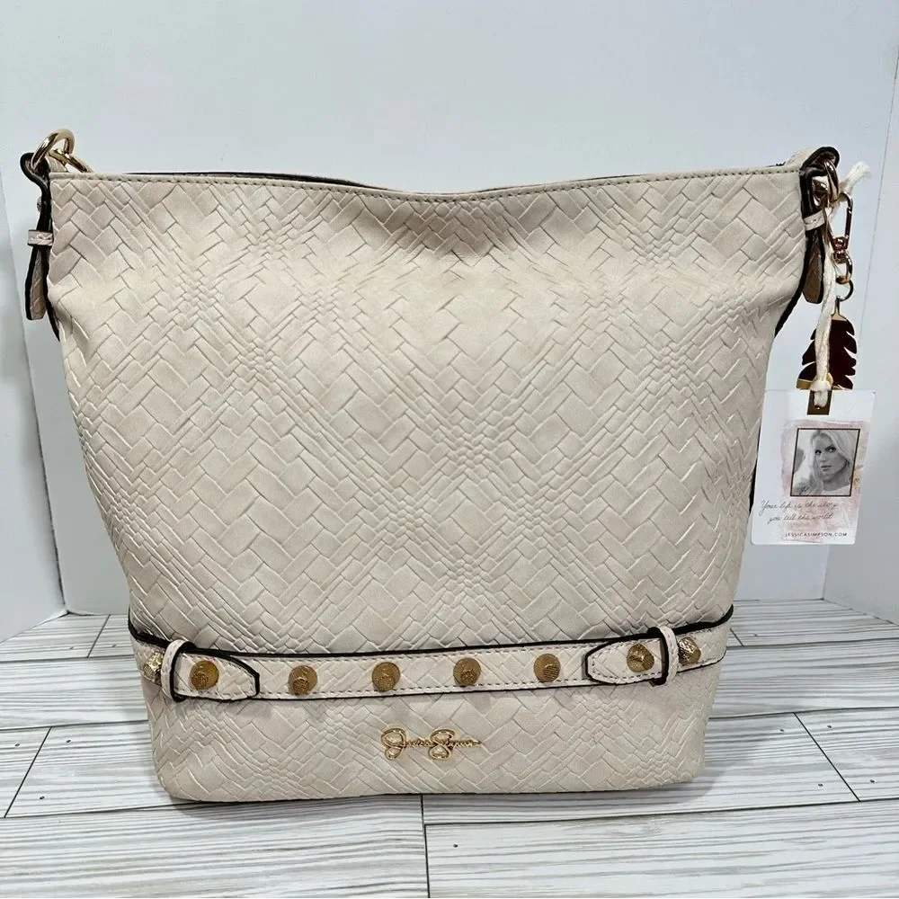 $108 JESSICA SIMPSON NESSA OVERSIZED‎ BUCKET SHOULDER TOTE SATCHEL PURSE NWT